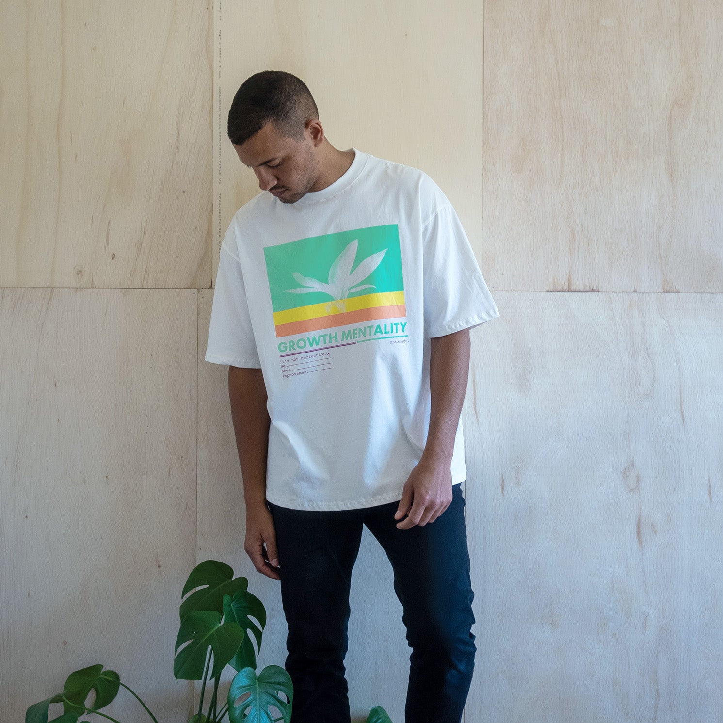 Growth Mentality White oversized t-shirt, Mistakes Made